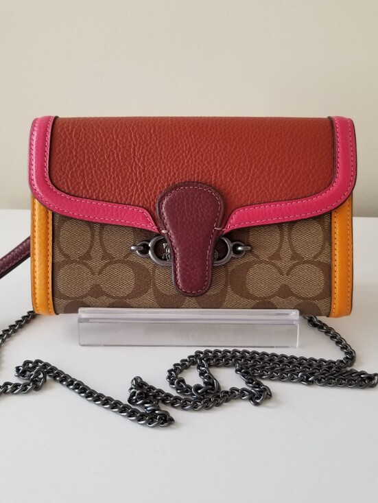 Coach Handbags - Coach Signature Colorblock Jade Chain Crossbody